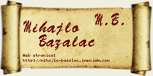Mihajlo Bažalac vizit kartica